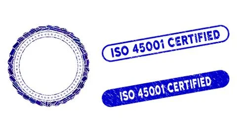 Rectangle Collage Rosette Circular Star Frame with Grunge ISO 45001 Certified Stock Illustration