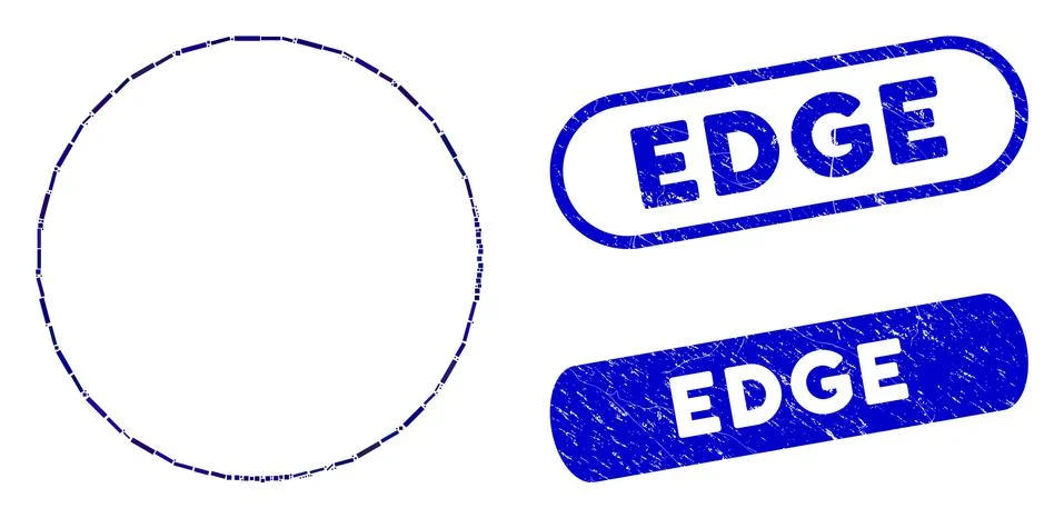 Rectangle Collage Round Frame with Grunge Edge Stamps 스톡 일러스트