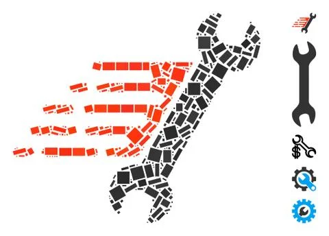 Rectangle Collage Rush Repair Stock Illustration