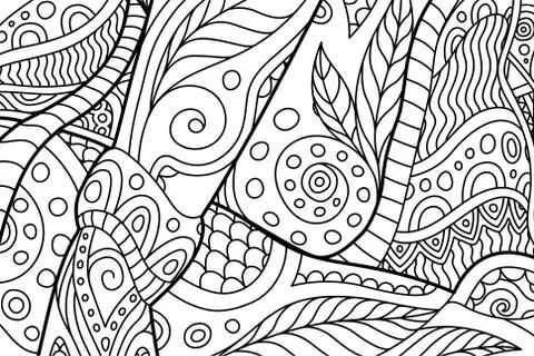 Rectangle coloring book page with abstract pattern Stockillustratie