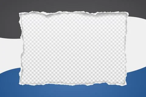 Rectangle composition in colorful paper with torn edges and soft shadow is on Stock Illustration