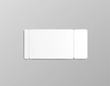 Rectangle coupon or ticket mockup with two stub rip lines Stock Illustration
