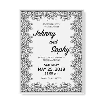 Rectangle daisy frame Stock Illustration