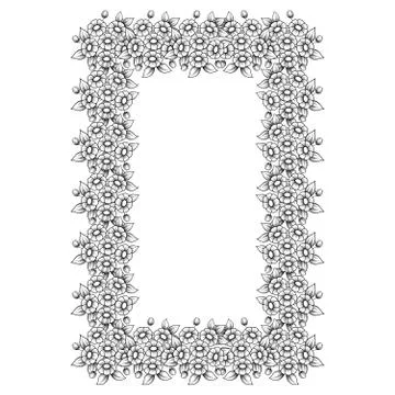 Rectangle daisy frame Stock Illustration