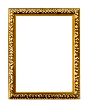 Rectangle decorative golden picture frame 写真素材