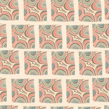 Rectangle doodle. Seamless pattern. Hand drawing. 스톡 일러스트