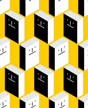 Rectangle with face pattern seamless. Peace and Constancy background イラスト素材