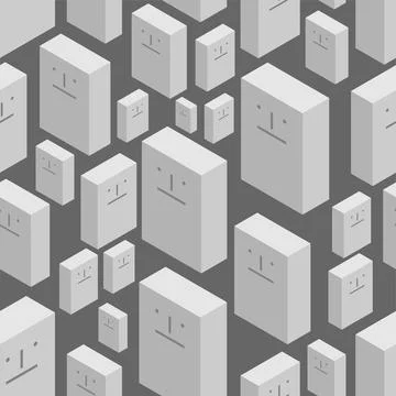 Rectangle with face pattern seamless. Peace and Constancy background Illustrazione stock