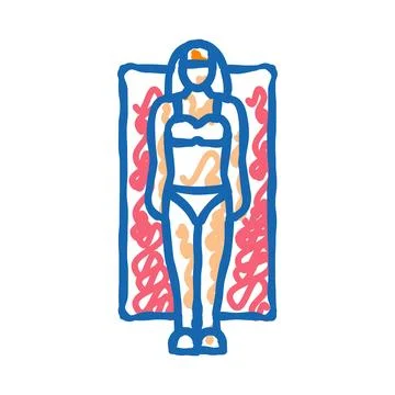 Rectangle female body type icon doodle illustration 스톡 일러스트