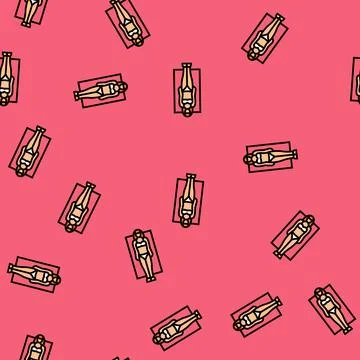 Rectangle female body type vector seamless pattern 스톡 일러스트