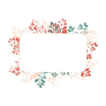 Rectangle floral frame isolated on white background. Stock Illustration