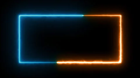 Rectangle frame on blue and orange neon. Stock Footage 248616331