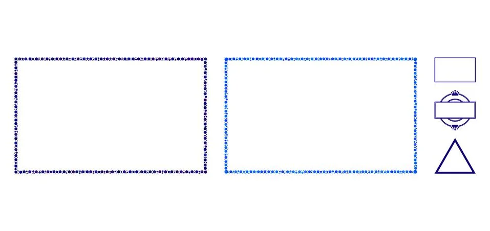 Rectangle Frame Composition Icon of Circle Dots Stock Illustration