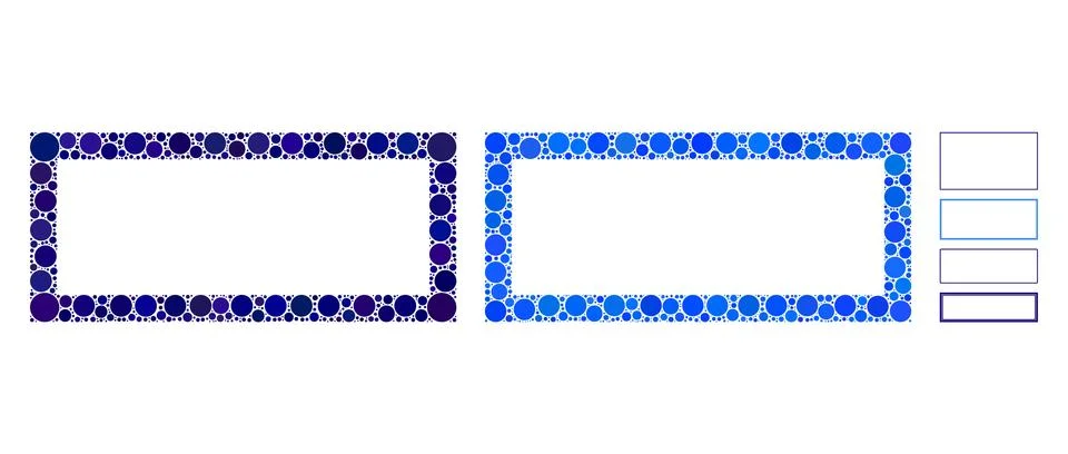 Rectangle Frame Composition Icon of Circles Illustrazione stock