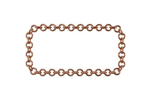 Rectangle frame of copper chain. Vector illustration. 스톡 일러스트