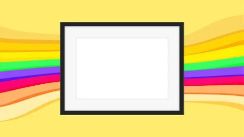 Rectangle frame empty on colorful rainbow background, picture frames on color Stock-Illustration