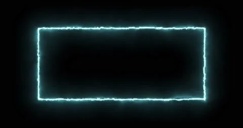 Rectangle, frame of energy, neon, smoke. blue white rectangle on a black Video stock 169969545
