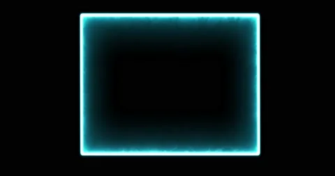Rectangle, frame of energy, neon, smoke. blue rectangle on a black background Stock Footage 170644512