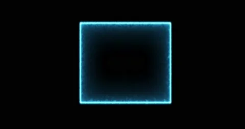 Rectangle, frame of energy, neon, smoke. blue rectangle on a black background Stock Footage 170727055