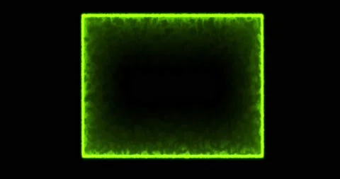 Rectangle, frame of energy, neon, smoke. green rectangle on a black background Stock Footage 170790799