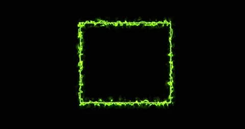 Rectangle, frame of energy, neon, smoke. green rectangle on a black background Stock Footage 170907435