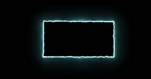 Rectangle, frame of energy, neon, smoke. blue rectangle on a black background Stock Footage 171390027