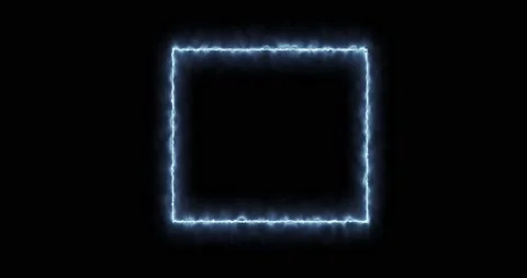 Rectangle, frame of energy, neon, smoke. blue rectangle on a black background Stock Footage 171637928