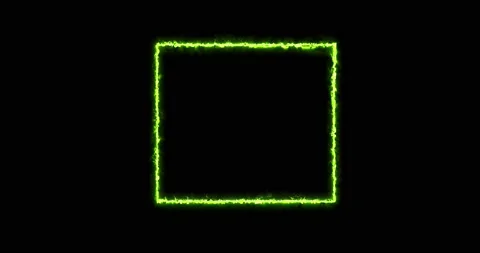 Rectangle, frame of energy, neon, smoke. green rectangle on a black background Stock Footage 171888639