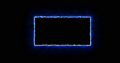 Rectangle, frame of energy, neon, smoke. blue rectangle on a black background Stock Footage 172079456
