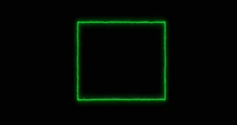 Rectangle, frame of energy, neon, smoke. green rectangle on a black background Stock Footage 172168508