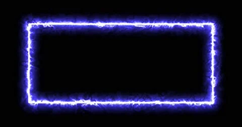 Rectangle, frame of energy, neon, smoke. blue rectangle on a black background Stock Footage 172552618