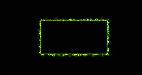 Rectangle, frame of energy, neon, smoke. green rectangle on a black background Stock Footage 172754444