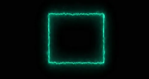 Rectangle, frame of energy, neon, smoke. green rectangle on a black background Stock Footage 173539456
