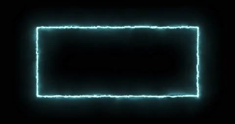 Rectangle, frame of energy, neon, smoke. blue white rectangle on a black Stock Footage 175456630