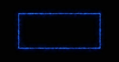 Rectangle, frame of energy, neon, smoke. blue rectangle on a black background Stock Footage 177072268