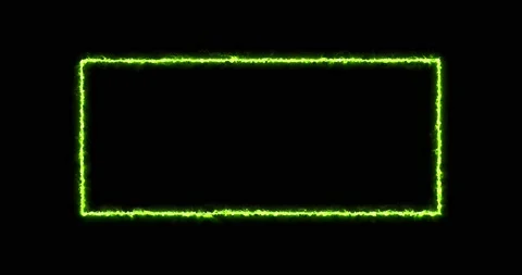Rectangle, frame of energy, neon, smoke. green rectangle on a black background Stock Footage 180705376