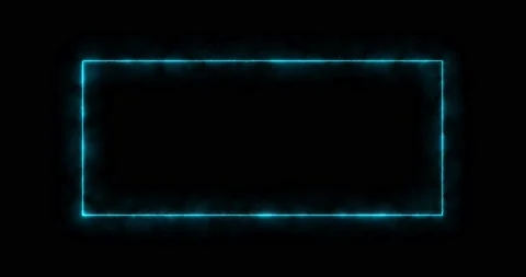 Rectangle, frame of energy, neon, smoke. blue Aquamarine rectangle on a black Stock Footage 187779090