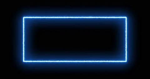 Rectangle, frame of energy, neon, smoke. blue rectangle on a black background Stock Footage 189539521