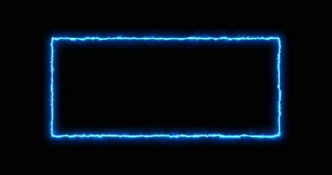 Rectangle, frame of energy, neon, smoke. blue rectangle on a black background Stock Footage 191174769