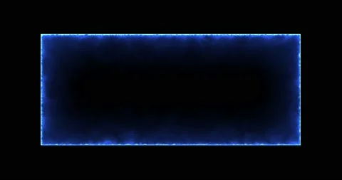 Rectangle, frame of energy, neon, smoke. blue rectangle on a black background Stock Footage 191174908