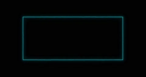 Rectangle, frame of energy, neon, smoke. blue Aquamarine rectangle on a black Stock Footage 193115121