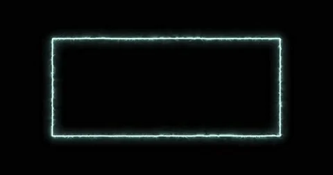Rectangle, frame of energy, neon, smoke. blue Aquamarine rectangle on a black Stock Footage 194182740