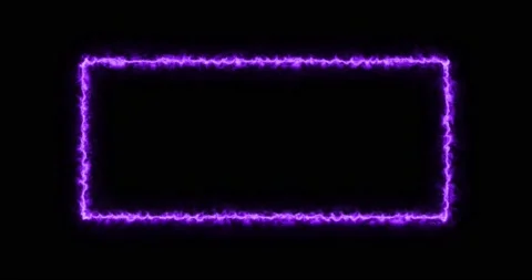 Rectangle, frame of energy, neon, smoke. purple, lilac rectangle on a black Stock Footage 194511432