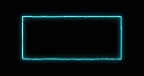 Rectangle, frame of energy, neon, smoke. blue Aquamarine rectangle on a black Stock Footage 195739940