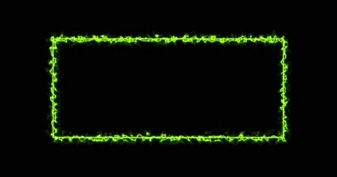Rectangle, frame of energy, neon, smoke. green rectangle on a black background Stock Footage 196127742