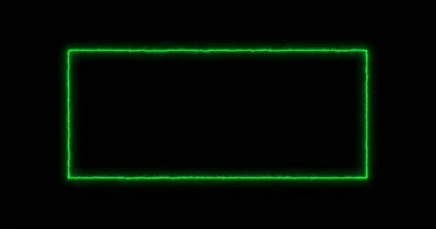 Rectangle, frame of energy, neon, smoke. green rectangle on a black background Stock Footage 196337147