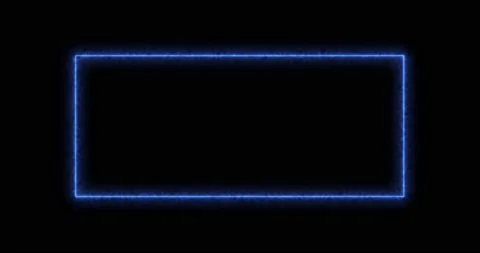 Rectangle, frame of energy, neon, smoke. blue rectangle on a black background Stock Footage 196835310