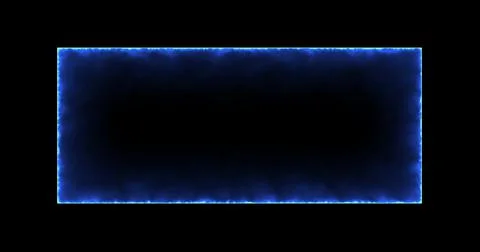 Rectangle, frame of energy, neon, smoke. blue rectangle on a black background Illustrazione stock