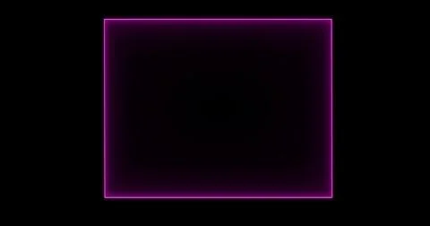 Rectangle, frame of energy, neon, smoke. purple, lilac rectangle on a black Stock Illustration