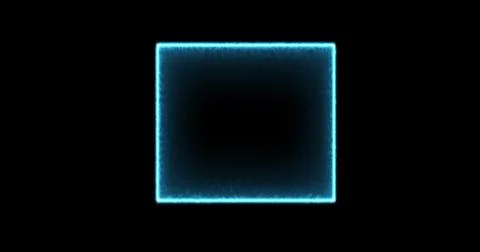 Rectangle, frame of energy, neon, smoke. blue cyan rectangle on a black Illustrazione stock